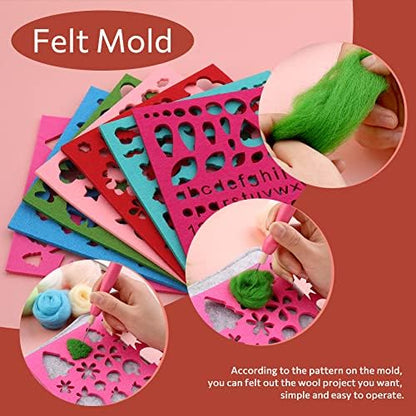 ZXIIXZ 50 Colors Needle Felting Kit, 185 Pcs Felt Kits for Beginners Adult - Image 6