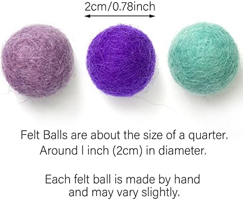 levylisa 50pcs Wool Felt Balls 2cm – 0.8 Inch Felt Pom Pom Balls Garland Craft Supplies Wool Beads, 10 Colors - Image 2