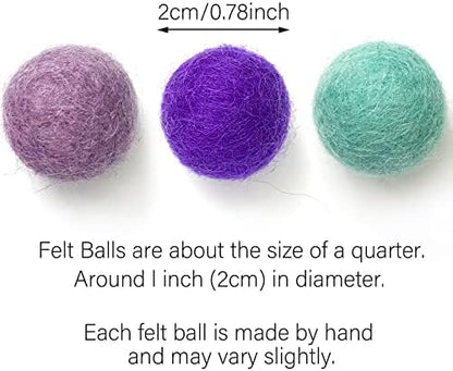 levylisa 50pcs Wool Felt Balls 2cm – 0.8 Inch Felt Pom Pom Balls Garland Craft Supplies Wool Beads, 10 Colors - Image 2