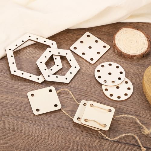 MECCANIXITY 4pcs Weaving Loom, 3.2" 4.3" 5.5" 7" Hexagon Gear Shape Weaving Loom Kit for DIY Crafting, Hanging Decor, Woven Tapestry Knitted Crafts Making - Image 4