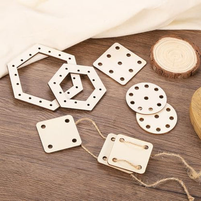 MECCANIXITY 4pcs Weaving Loom, 3.2" 4.3" 5.5" 7" Hexagon Gear Shape Weaving Loom Kit for DIY Crafting, Hanging Decor, Woven Tapestry Knitted Crafts Making - Image 4