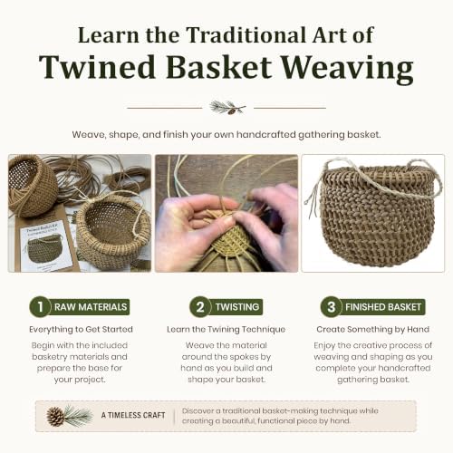 Traditional Craft Kits Twined Basket Weaving Kit, Gathering Style - Image 2