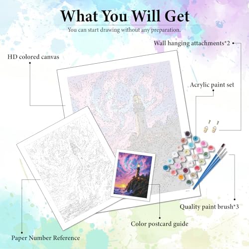 Dawnsphere Aurora Paint by Numbers Kit for Adults Without Frame 16x20 in - Image 4