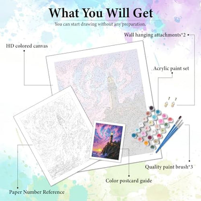Dawnsphere Aurora Paint by Numbers Kit for Adults Without Frame 16x20 in - Image 4