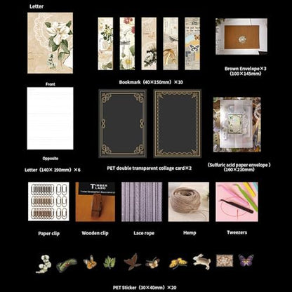 251Pcs Vintage Scrapbook Supplies Pack Kit for Junk Journal Bullet Aesthetic Paper Stickers Stuff Journaling Planners Diary Botanical Collage - Image 4