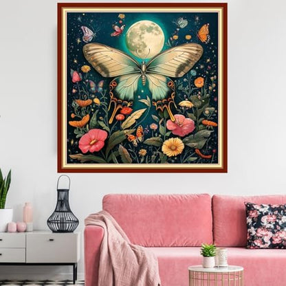 Redxing Stamped Cross Stitch Kits Embroidery kit for Beginners Adults Full Range of Embroidery Patterns Starter Kits DIY Printed Cross Stitch Kits Needlepoint Kits 11CT-Butterfly Flowers 18x18 inchs - Image 2