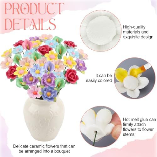 RattanView 24 Set 3D DIY Flower Ceramics to Paint Kit - Image 3