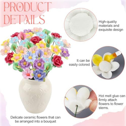RattanView 24 Set 3D DIY Flower Ceramics to Paint Kit - Image 3