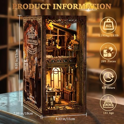 CRIOLPO Book Nook Kits for Adults DIY Doll House Kit with LED Lights - Image 6