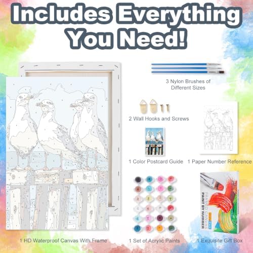 Kalonyth Seagull Framed Paint by Numbers Kit for Adults Beginner 8x12 inch - Image 5
