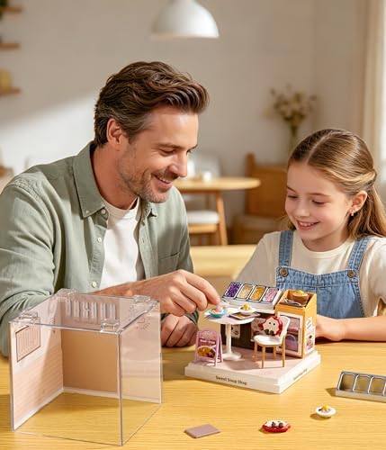 Sweet Soup Shop Super Miniature House Kit - DIY Plastic 3D Model Building Set for Teens, Build Your Own Asian Dessert Shop with Dustproof Case, Creative Craft Gift for Girls Women - Image 4