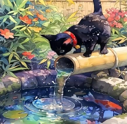 Black Cat Paint by Numbers Kit for Adults Beginners 15.7X15.7 inch by Unknown