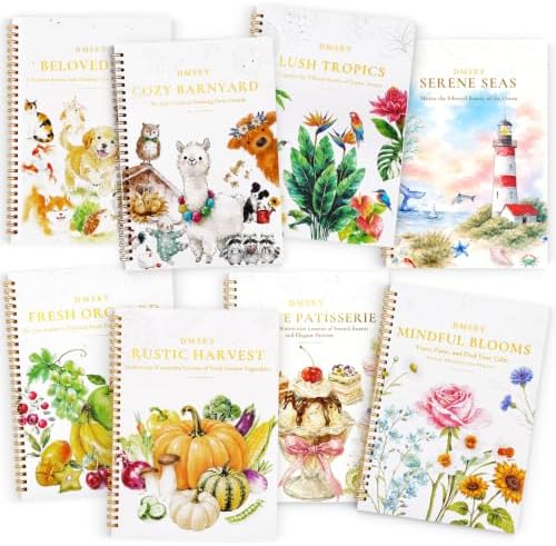 Watercolor Workbook 8 Pack,Water Colors Paint Adult Set for Beginner with Step by Step,Relaxing & Easy to Paint Water Coloring Book with 24 Colors,Perfect for Gifting to Creativity & Joy for Adults by DMSKY