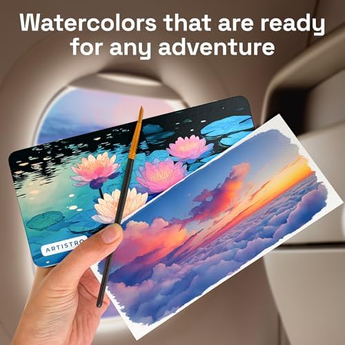 ARTISTRO Watercolor Paint Set with Palette & Brush Pens - 168 Colors - Image 5