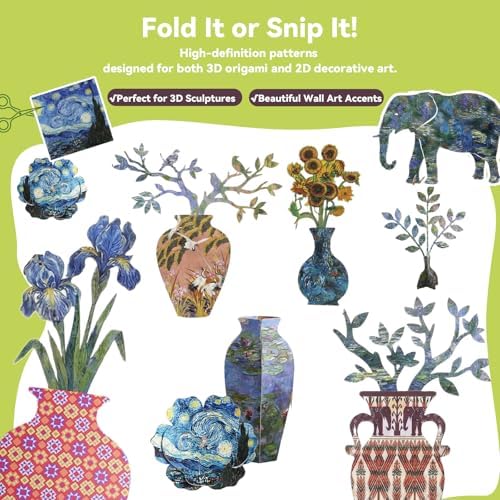 JoyCat Patterned Origami Paper Kit, 200 Double-Sided Sheets, 6x6 Inch - Image 4