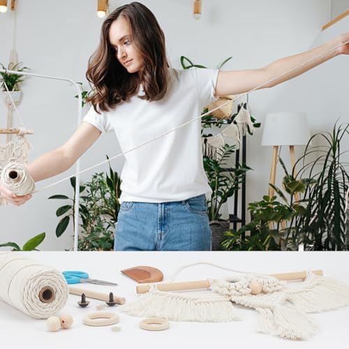 BEUNITONE Macrame Kits for Adults - 2 Set Beginner DIY Macrame Kit with Instructions, Cotton Rope Owl Decoration for Wall and Hallways - Image 5