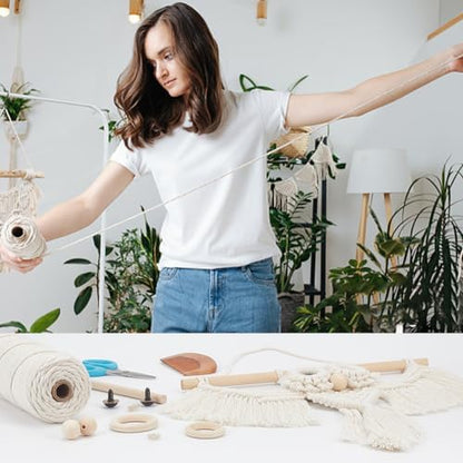BEUNITONE Macrame Kits for Adults - 2 Set Beginner DIY Macrame Kit with Instructions, Cotton Rope Owl Decoration for Wall and Hallways - Image 5