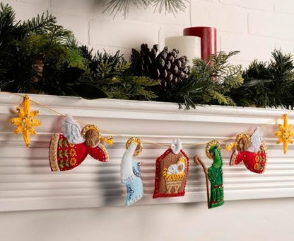 Bucilla, Felt Applique Garland Kit, Nativity, Perfect for DIY Arts and Crafts - Image 2