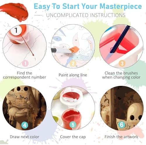 AIBOERL Paint by Numbers Kit for Adults Beginner,HalloweenGhost,12X16In - Image 7