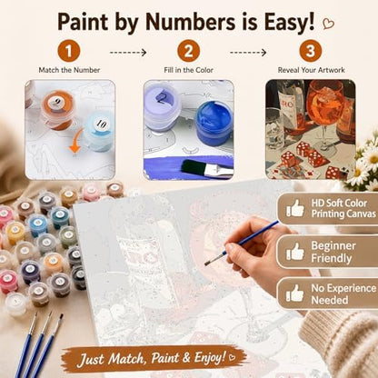 AUKELHJ Paint by Numbers Kit for Adults Beginner, Card Table, 16X20 Inch - Image 5