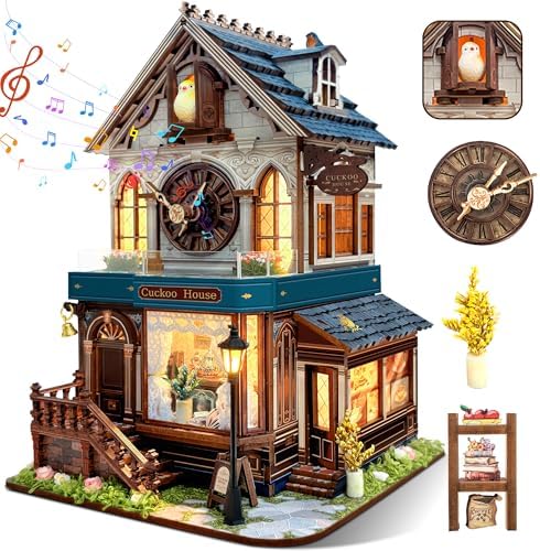SUNNINO Miniature Dollhouse Kit, Cuckoo House 3D Wooden Puzzles for Adults by SUNNINO