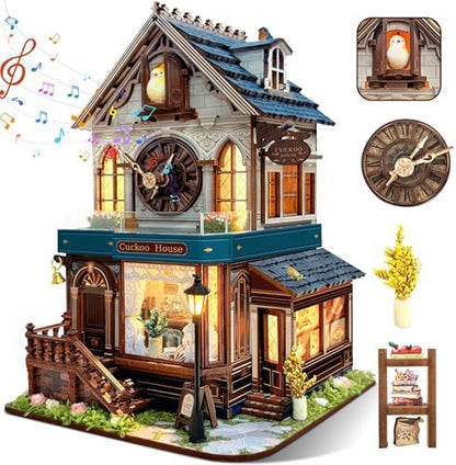 SUNNINO Miniature Dollhouse Kit, Cuckoo House 3D Wooden Puzzles for Adults by SUNNINO