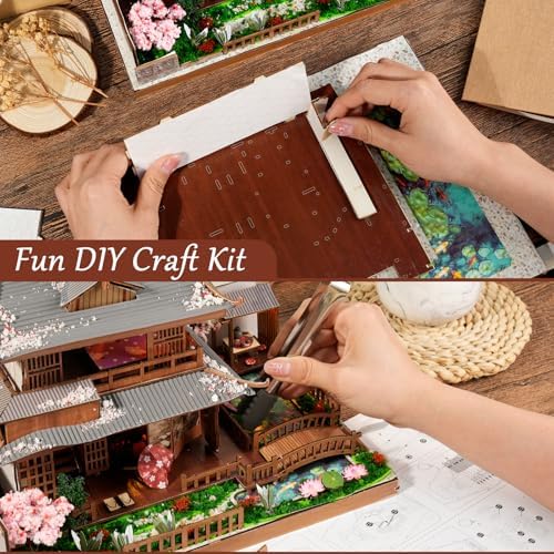 DIY Tiny House Building Kit for Adult Mini Japanese Cherry Blossom Miniature House Kit 3D Puzzles Tiny Home for Adults Unique Doll House Kit Gifts - Image 6