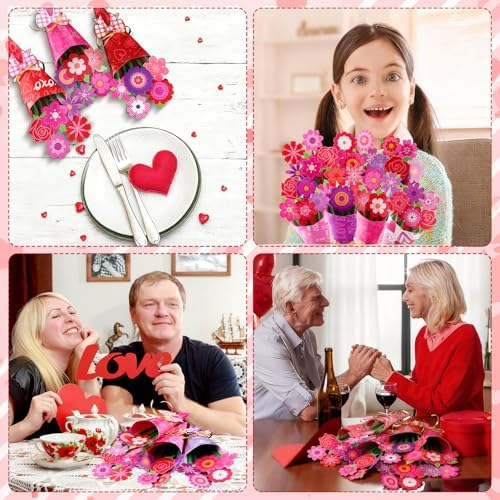Motipuns 48 Set Flower Bouquet Craft Kit Graduation Gifts DIY Flower Paper Crafts Colorful Make Your Own End of Year Gifts Craft for Teacher Appreciation Handmade Project Home Classroom Activities - Image 5