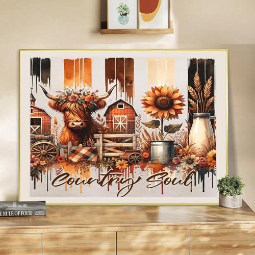 Xylogist Highland Cow Diamond Art Kits for Adults, 5D Diamond Painting - Image 2