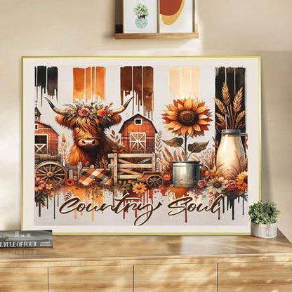 Xylogist Highland Cow Diamond Art Kits for Adults, 5D Diamond Painting - Image 2