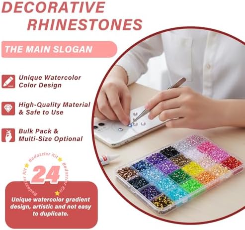 TICFICK Bedazzler Kit with Rhinestones, Colorful DIY Resin Jelly Rhinestones for Bedazzling, Multicolor Diamond Art Accessories, Bedazzler Kit with 3Pcs B7000 for Nail Art Crafts (32000) - Image 3