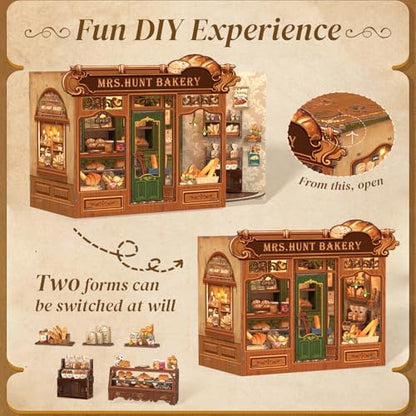 Cutefun Book Nook Kits for Adults - DIY Miniature Bread Shop House Kit - Image 4