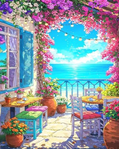 ZRIZQ Paint by Numbers Kit for Adults Beginner,Flowers Home,16x20 by ZRIZQ