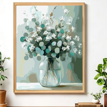 AIRDEA Flowers Paint by Numbers for Adults Beginner,Myosotis Alpestris Painting by Number Kits on Canvas,Frameless,16x20in DIY Acrylic Painting,Home Wall Decor by AIRDEA