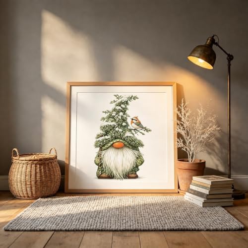 Winter Gnome Stamped Cross Stitch Kits for Beginner 13.7x13.7 Inch - Image 5
