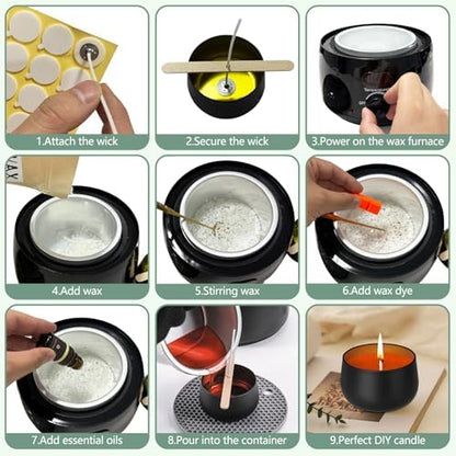 Fanyajoo Candle Making Kit for Adults with Wax Melter DIY Starter Scented Candles Making Kit,Soy Wax Candle Making kit,Craft Kits for Adults,Home Decorations - Image 6
