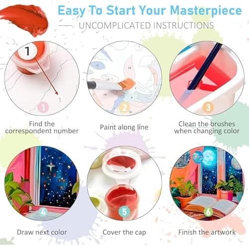 Pink Book Paint by Numbers Kit for Adults, Color By Numbers for Adults - Image 6