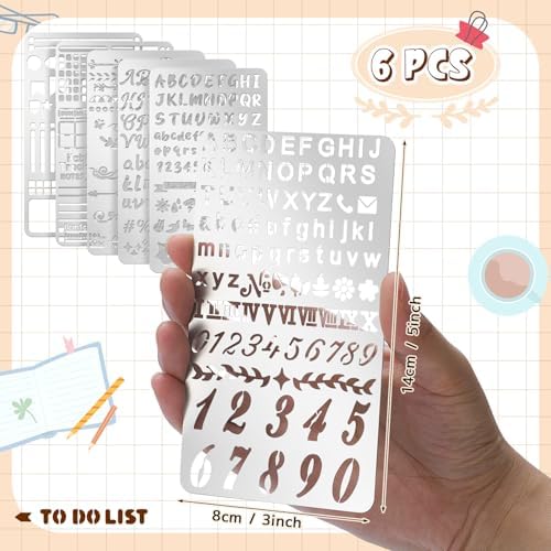 Lewtemi 6 Pcs Journal Stencils, Planner Stencils for Journaling Notebook - Image 2