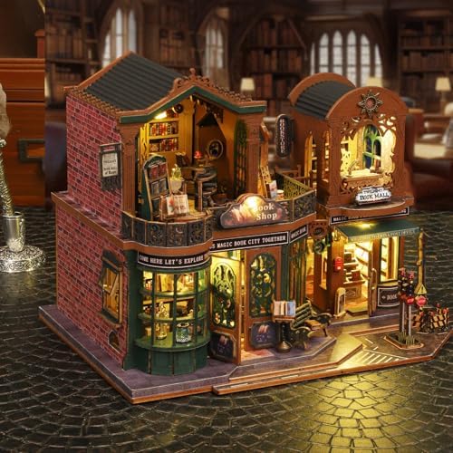 Plustopoy DIY Miniature House Kit, Bookshop Book Nook for Adults - Image 4