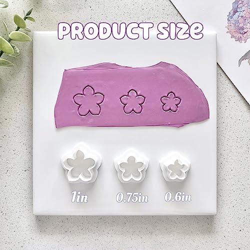 meeeyya Flower Petal Clay Cutters - Flower Polymer Clay Cutters for Earrings Making, 3pcs Cutters with 1pcs Petal Press Polymer Clay Mold for Jewelry Making - Image 4