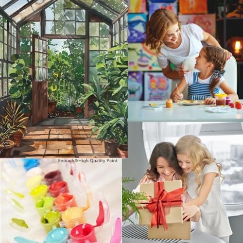 Greenhouse Art Paint by Numbers for Adults Beginner, Garden Plants Paint by Number Kits on Canvas, Botanical Floral Art DIY Oil Painting Watercolor Color by Numbers for Home Wall Decor 16X20inch - Image 6