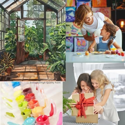 Greenhouse Art Paint by Numbers for Adults Beginner, Garden Plants Paint by Number Kits on Canvas, Botanical Floral Art DIY Oil Painting Watercolor Color by Numbers for Home Wall Decor 16X20inch - Image 6
