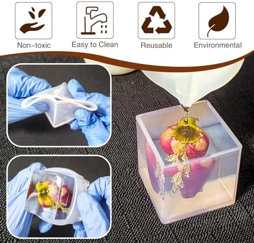 8Pcs Sphere Square Resin Mold,Silicone Molds for Epoxy Resin,for Flower Preservation,Epoxy Resin Crafts,Candle,Home Office Decoration - Image 5