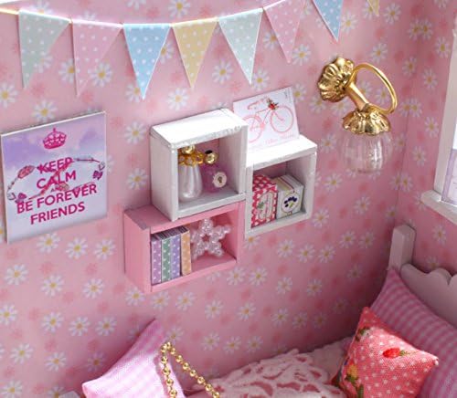 DIY Miniature Dollhouse Kits - Wooden Mini Model House with LED Lights, Tiny Furniture & Accessories – Craft Building Kits for Teens & Adults -Sunshine Princess - Image 4
