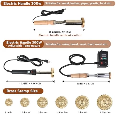 Terwex Electric Branding Iron for Wood, Custom Wood Branding Iron with Stand, Metal Logo Stamp for Leather Food, Custom Your Design on Wooden Projects, Wood Burning Stamp Tool Woodworker Gifts(2") - Image 2