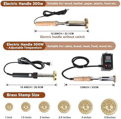Terwex Electric Branding Iron for Wood, Custom Wood Branding Iron with Stand, Metal Logo Stamp for Leather Food, Custom Your Design on Wooden Projects, Wood Burning Stamp Tool Woodworker Gifts(1") - Image 2