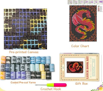 YOOTOM Dragon Latch Hook Rug Kits for Adult,Crochet Wall Hanging Tapestry - Image 3