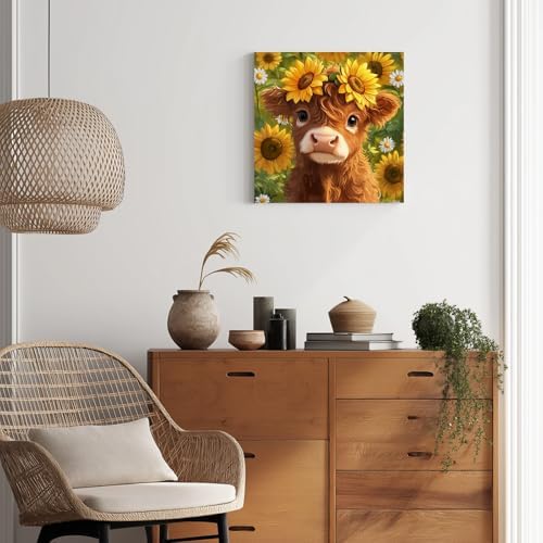 Highland Cow Paint by Numbers with Frame, Paint by Numbers for Adults 10x10 - Image 6