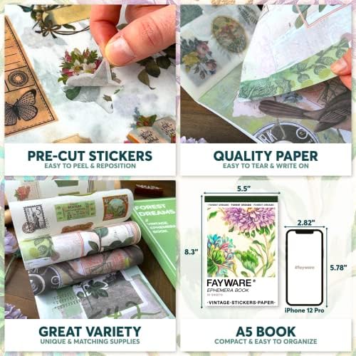 Junk Journal Supplies - Washi Stickers for Scrapbook & Journaling Supplies - Image 3
