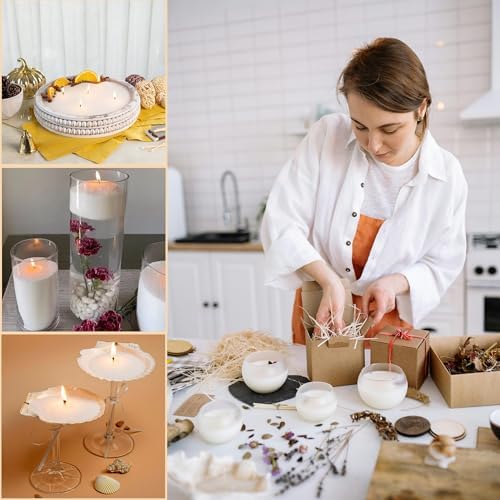 Pansyling 50pcs 6" Natural Candle Wicks for Candle Making, Pre-Waxed Cotton Wicks DIY Candle Making Kits, Smoke-Free, Long-Burning, Cut to Fit Any Candle Containers - Image 4